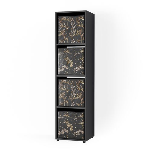 Meuble De Rangement Ludus, Noir, 142.5x36.2cm