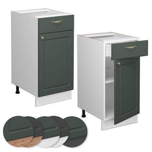 Meuble Cuisine Fame-line 37963 Vert Or Campagne 40cm Sans Pt