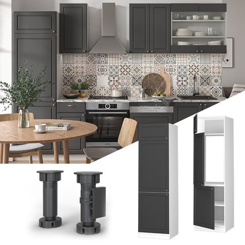 Armoire Pour Frigo Fame-line 37980 Anthrazit-gold Landhaus 60cm