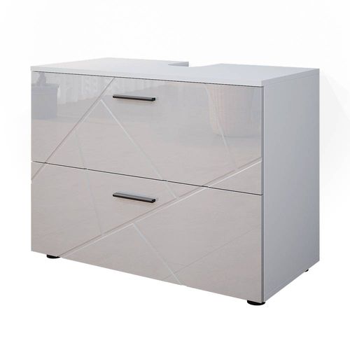 Meuble Sous Vasque Simple Irma 37572 Blanc Haute Brillance 80x58.6cm