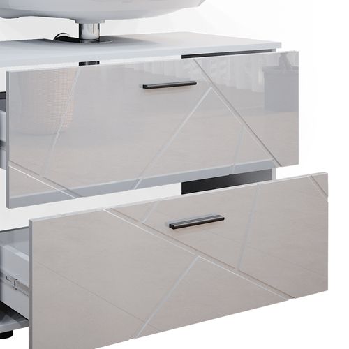 Meuble Sous Vasque Simple Irma 37572 Blanc Haute Brillance 80x58.6cm