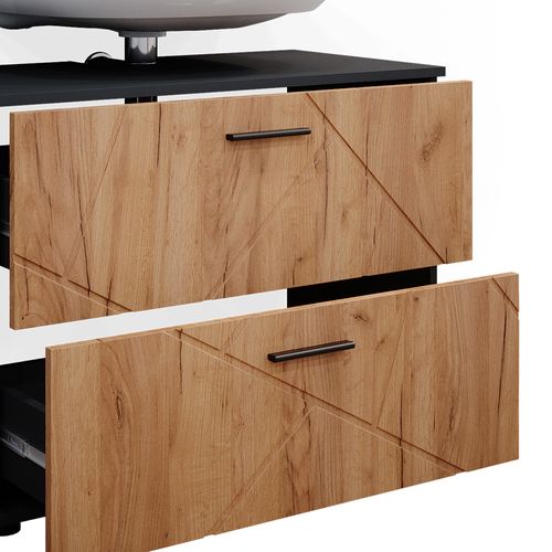 Meuble Sous Vasque Simple Irma 37574 Chêne Doré/anthracite 80x58.6cm