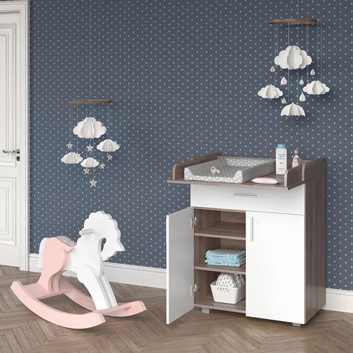 Commode à Langer Lena 37865 Blanc/sonoma 75x100cm