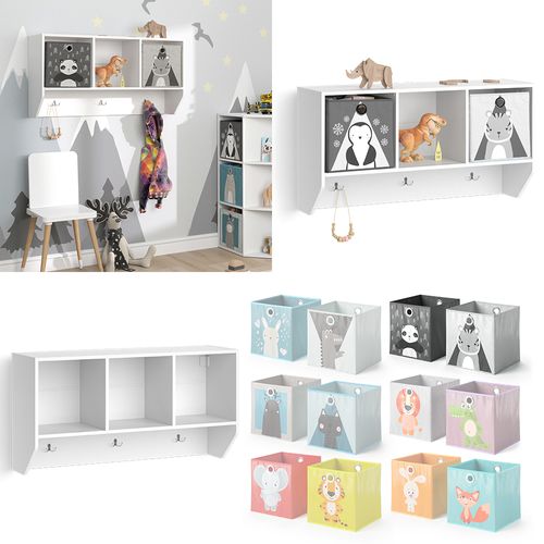 Étagère Enfant Luigi 38146 Blanc 31x56cm Avec 2 Boxes Pliants Opt.1