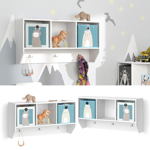 Étagère Enfant Luigi 38147 Blanc 31x56cm Avec 2 Boxes Pliants Opt.2