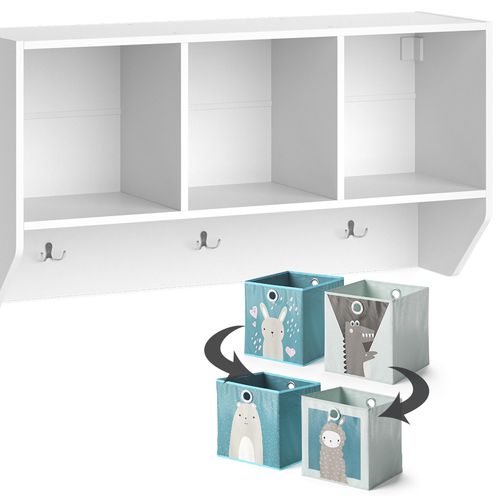 Étagère Enfant Luigi 38147 Blanc 31x56cm Avec 2 Boxes Pliants Opt.2