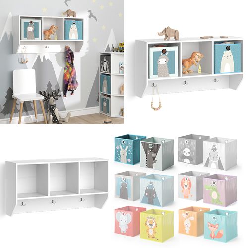 Étagère Enfant Luigi 38147 Blanc 31x56cm Avec 2 Boxes Pliants Opt.2