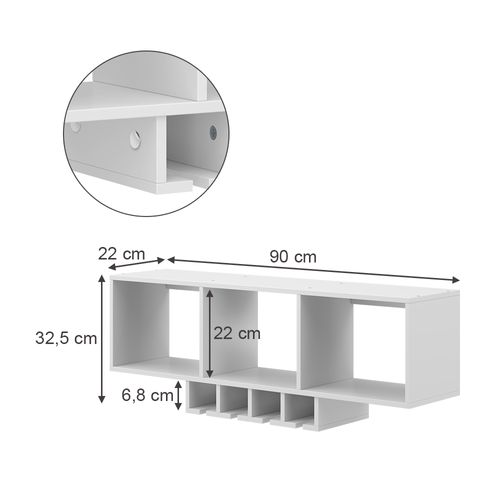 Étagère Pour Verres à Vin Vin 50139 Blanc Avec Porte-verre
