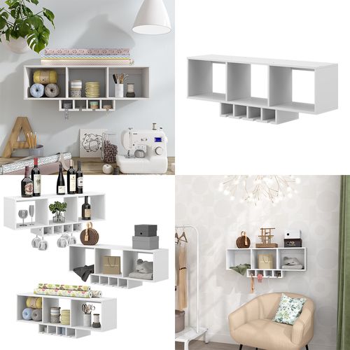 Étagère Pour Verres à Vin Vin 50139 Blanc Avec Porte-verre