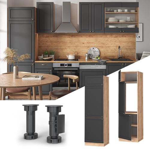 Armoire Pour Frigo Fame-line 38403 Anthracite-or 60cm