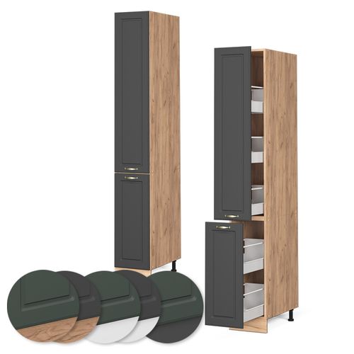 Meuble Haute De Cuisine Fame-line 38418 Anthracite-or 30cm