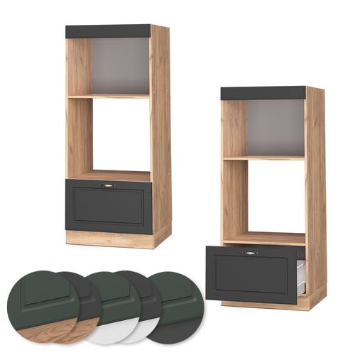 Armoire Micro-ondes Fame-line 38426 Anthracite-or 60cm Ouvert