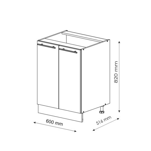 Meuble Bas De Cuisine Fame-line 38325 Vert Or Campagne 60cm Sans Pt