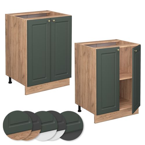 Meuble Bas De Cuisine Fame-line 38325 Vert Or Campagne 60cm Sans Pt