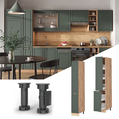 Meuble Haute De Cuisine Fame-line 38420 Vert Or Campagne 30cm