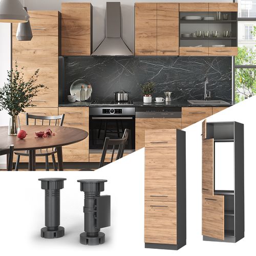 Armoire Pour Frigo Fame-line 38311 Chêne De Force Doré 60cm