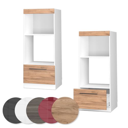 Armoire Micro-ondes Fame-line 38424 Chêne De Force Doré 60cm Ouvert