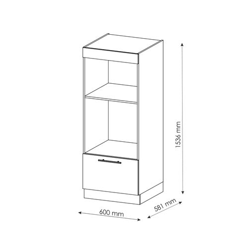 Armoire Micro-ondes Fame-line 38425 Chêne De Force Doré 60cm Ouvert