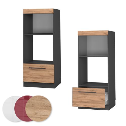 Armoire Micro-ondes Fame-line 38425 Chêne De Force Doré 60cm Ouvert