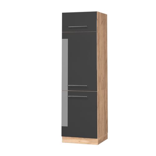 Armoire Pour Frigo Fame-line 38404 Anthracite Haute Brillance 60cm