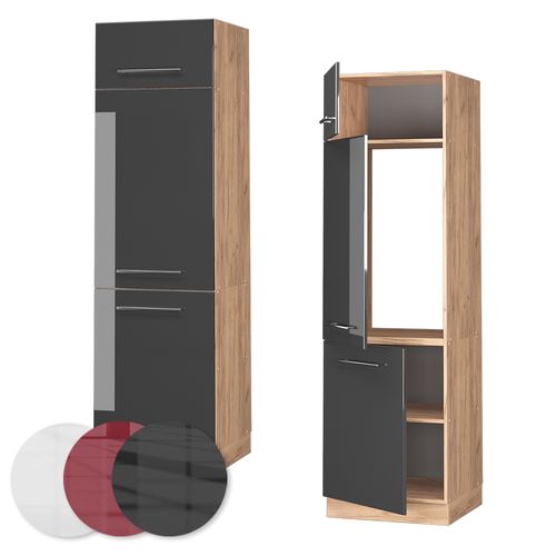 Armoire Pour Frigo Fame-line 38404 Anthracite Haute Brillance 60cm