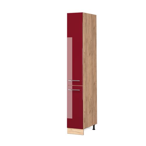 Meuble Haute De Cuisine Fame-line 38421 Rouge Bordeaux Haute Brillance 30cm