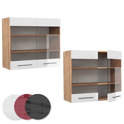 Armoire En Verre Fame-line 38397 Blanc Haute Brillance 80cm