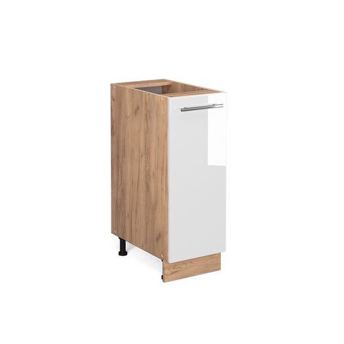 Meuble De Cuisine Fame-line 38417 Blanc Haute Brillance 30cm Sans Pt