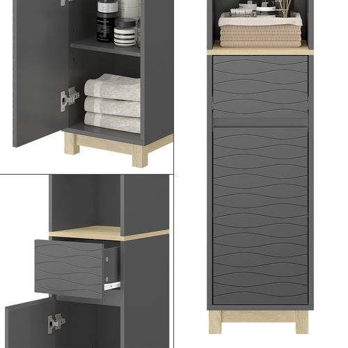 Meubles De Salle De Bain Livia 50147 Anthracite 30x151cm Avec Tiroir