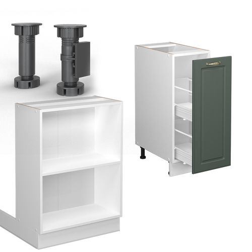 Îlot De Cuisine Fame-line 38711 Vert-or Landhaus/blanc 90cm Avec Tiroir, Sans Pt