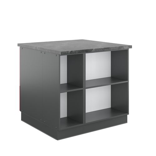 Îlot De Cuisine Fame-line 38713 Bordeaux Haute Brillance/anthracite 90cm Avec Tiroir, Sans Pt