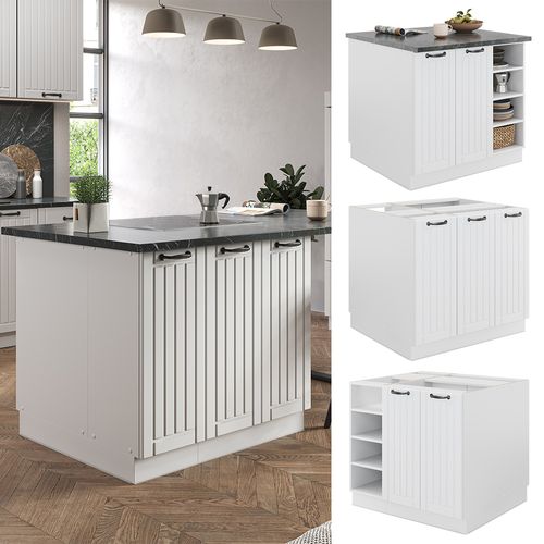 Îlot De Cuisine Fame-line 38726 Blanc Campagne/blanc 90cm Sans Pt