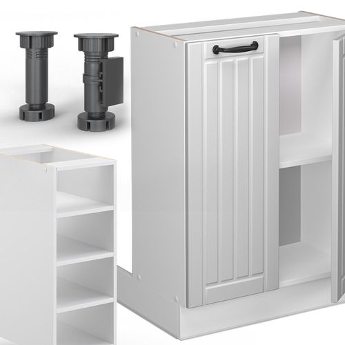 Îlot De Cuisine Fame-line 38726 Blanc Campagne/blanc 90cm Sans Pt