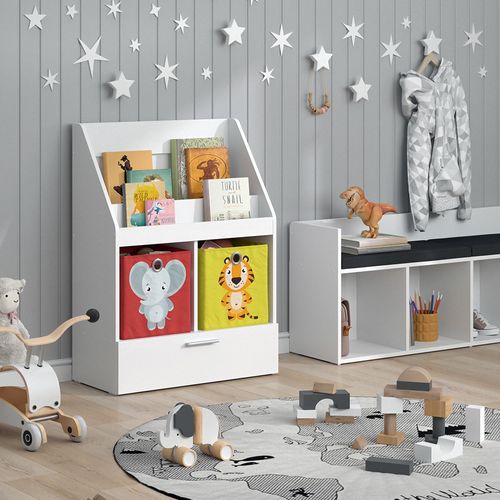 Bibliothèque Enfant Luigi 39442 Blanc 72x96.2cm Avec Tiroir Et 2 Boxes Pliants Opt.5