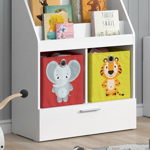 Bibliothèque Enfant Luigi 39442 Blanc 72x96.2cm Avec Tiroir Et 2 Boxes Pliants Opt.5