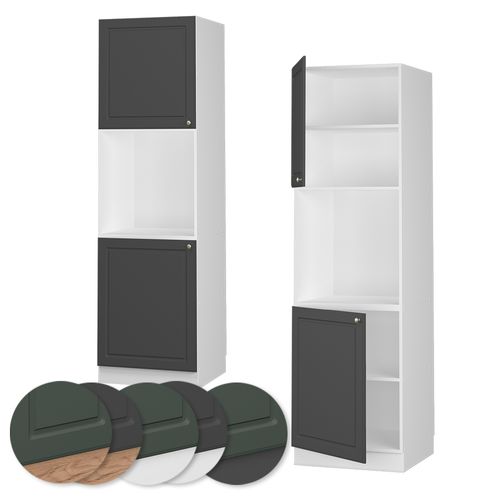 Meuble Pour Four Fame-line 38508 Anthrazit-gold Landhaus 60cm Ouvert