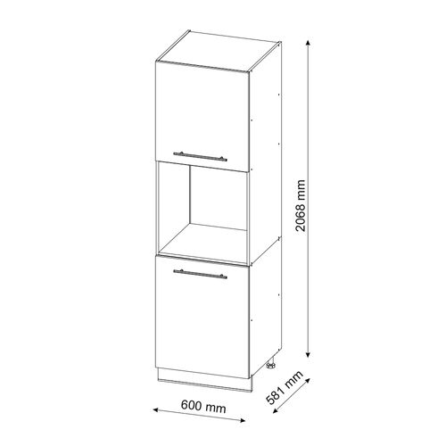 Meuble Pour Four Fame-line 38563 Chêne De Force Doré 60cm Ouvert