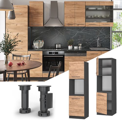 Meuble Pour Four Fame-line 38563 Chêne De Force Doré 60cm Ouvert