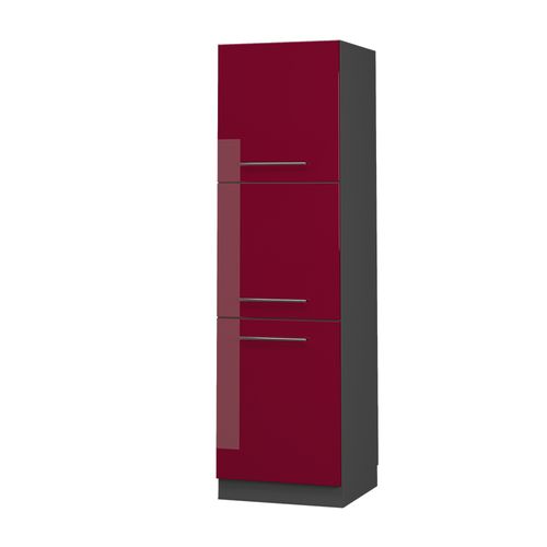 Meuble Pour Four Fame-line 38566 Rouge Bordeaux Haute Brillance 60cm