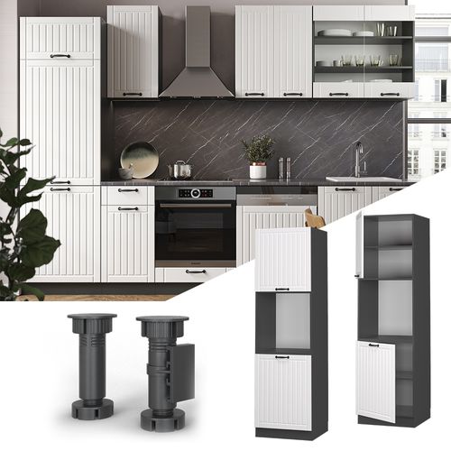 Meuble Pour Four Fame-line 38569 Blanc Campagne 60cm Ouvert