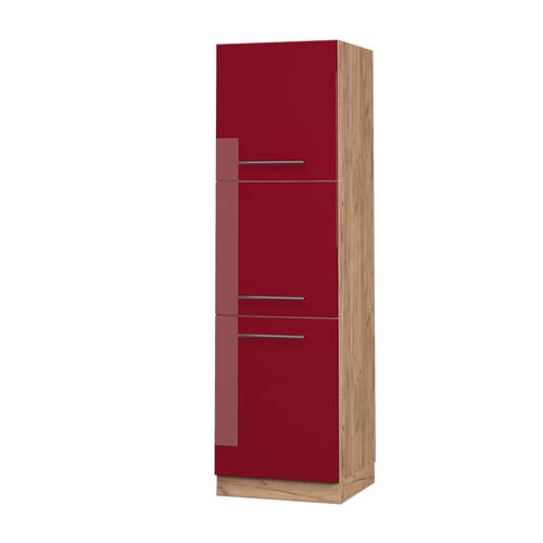Meuble Pour Four Fame-line 38611 Rouge Bordeaux Haute Brillance 60cm
