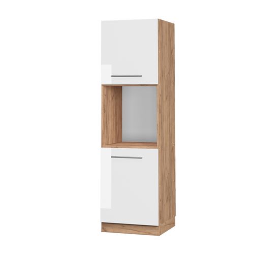 Meuble Pour Four Fame-line 38612 Blanc Haute Brillance 60cm Ouvert