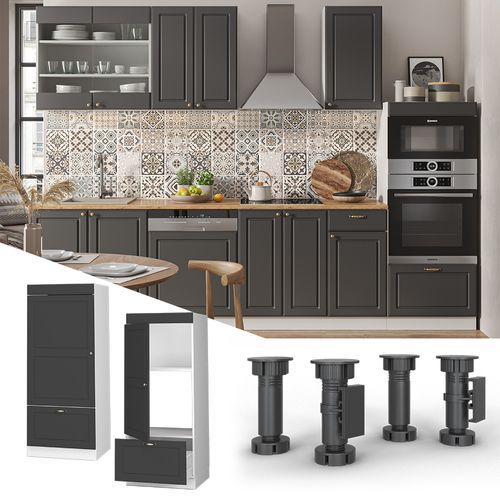 Armoire Micro-ondes Fame-line 38525 Anthrazit-gold Landhaus 60cm