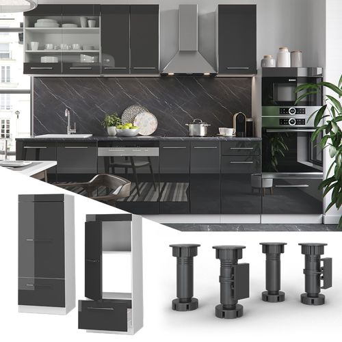 Armoire Micro-ondes Fame-line 38527 Anthracite Haute Brillance 60cm