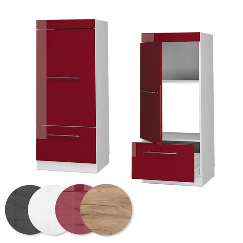 Armoire Micro-ondes Fame-line 38529 Rouge Bordeaux Haute Brillance 60cm