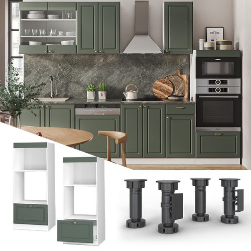 Armoire Micro-ondes Fame-line 38531 Vert Or Campagne 60cm Ouvert