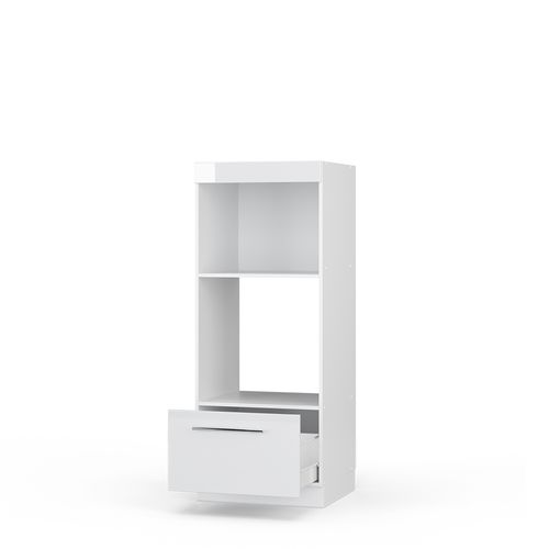 Armoire Micro-ondes Fame-line 38537 Blanc Haute Brillance 60cm Ouvert