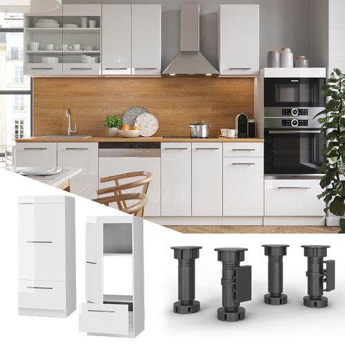 Armoire Micro-ondes Fame-line 38538 Blanc Haute Brillance 60cm