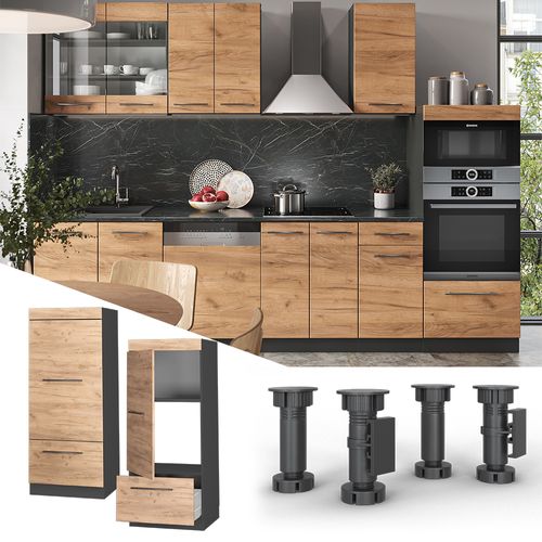 Armoire Micro-ondes Fame-line 38577 Chêne De Force Doré 60cm