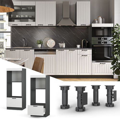 Armoire Micro-ondes Fame-line 38580 Blanc Campagne 60cm Ouvert